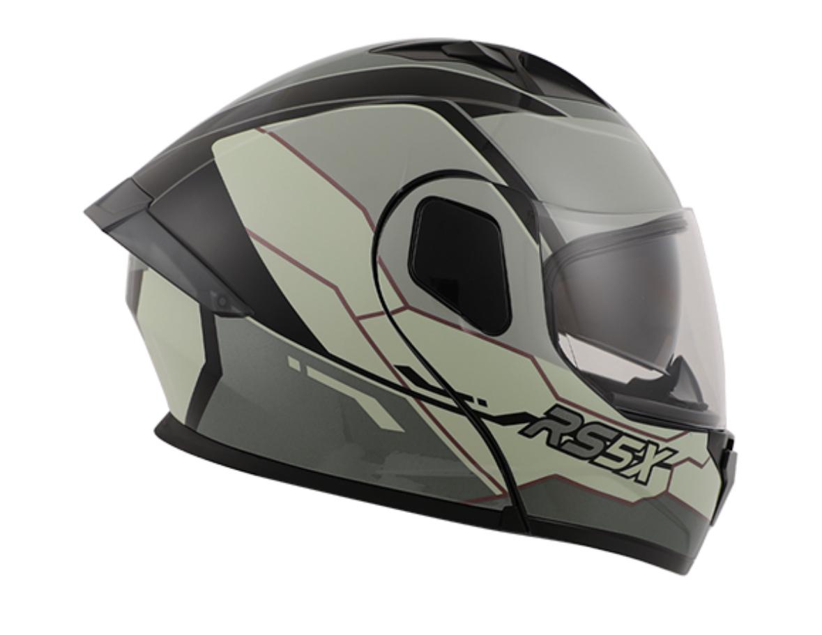CASCO REBATIBLE RS5X HUNTER GRIS BRILLANTE HANK S