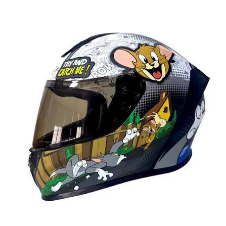 CASCO HELMET FULL FACE TOM Y JERRY BLACK SHINY S EDGE
