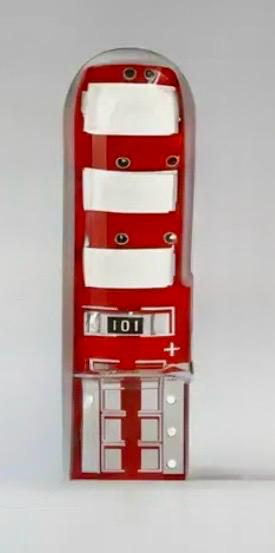 LAMPARA/FOCO T10 LED SILICONA ROJO