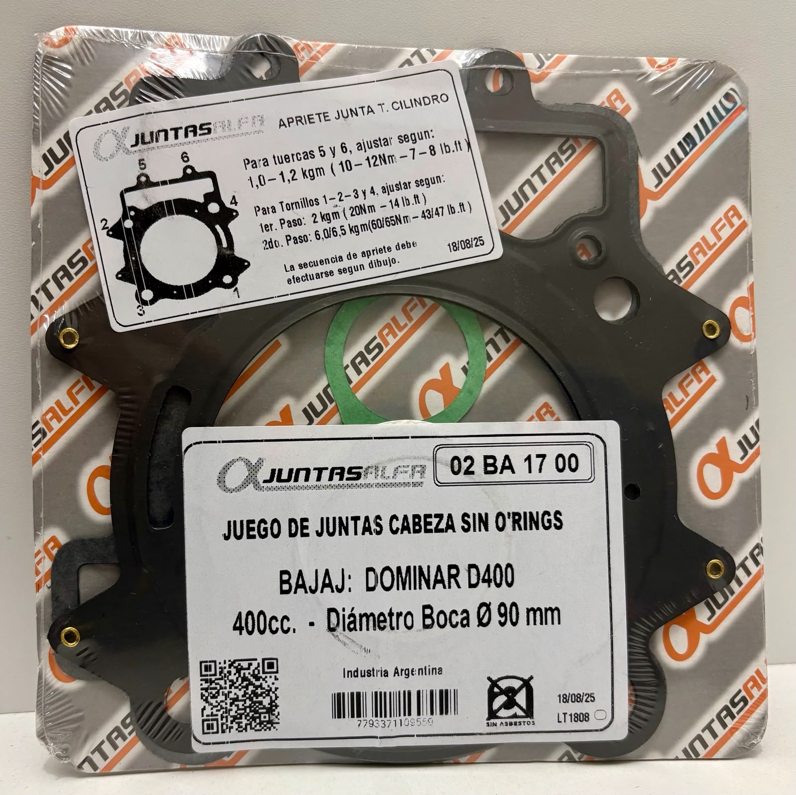 JUNTA HONDA BAJAJ DOMINAR 400 1/2 JUEGO ALFA NRO700