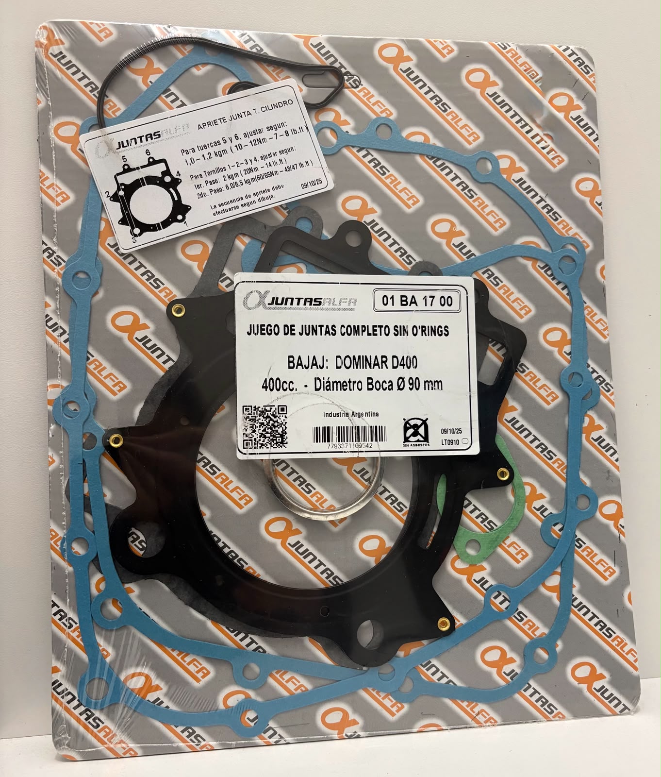 JUNTA BAJAJ ROUSER DOMINAR 400 JUEGO ALFA NRO700