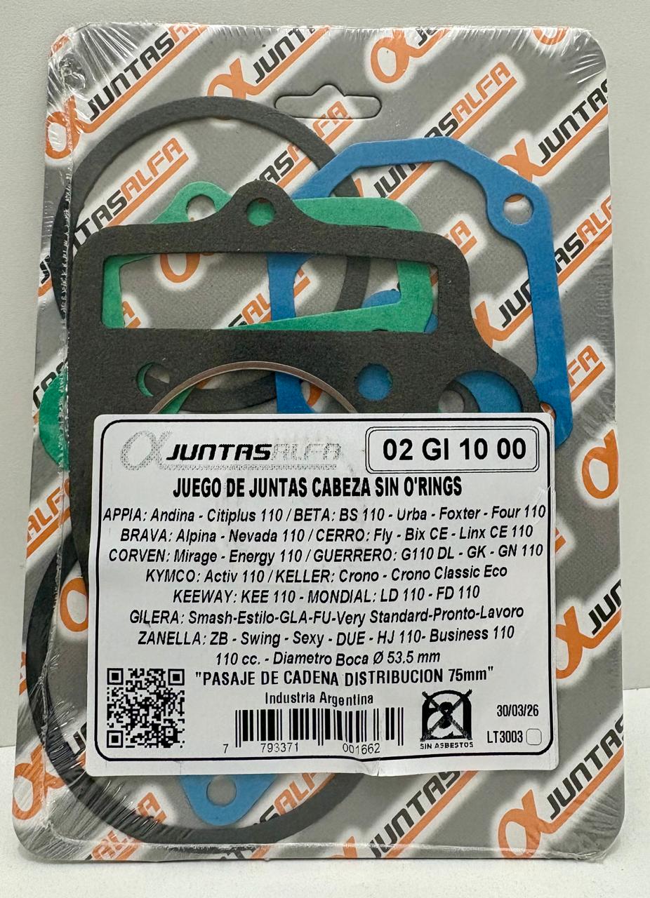 JUNTA MOTO 110 1/2 JUEGO ALFA NRO51