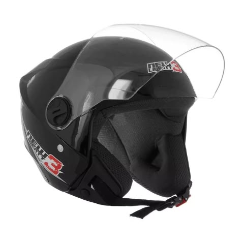 CASCO ABIERTO NEGRO LISO PRO TORK S