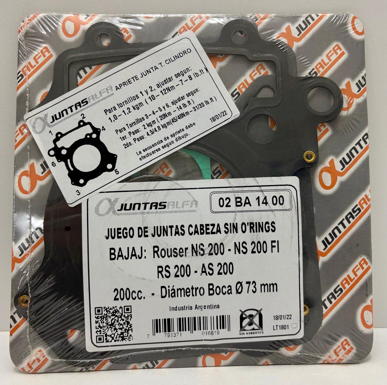 JUNTA ROUSER NS 200 1/2 JUEGO ALFA NRO868