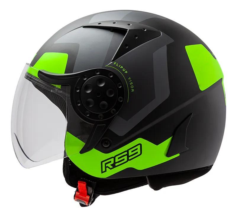 CASCO ABIERTO HAWK RS9 NEGRO FLUO MATE