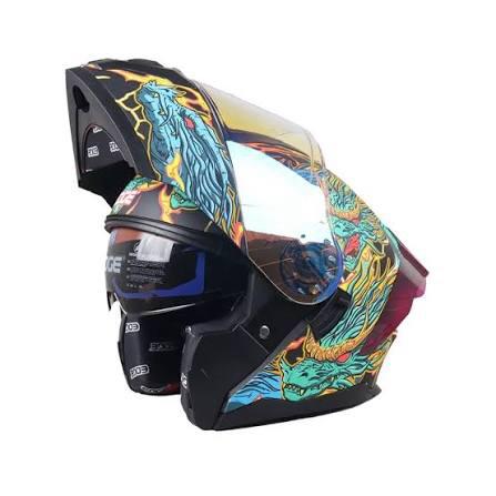 CASCO REBATIBLE EDGE BOSTON HYDRA TURQUESA CON LUZ LED  M